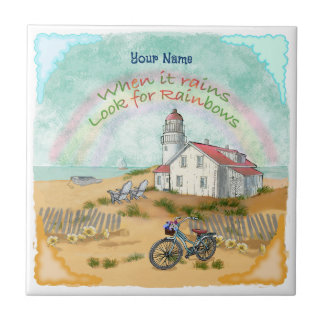 Baldosa del faro de la bicicleta de playa