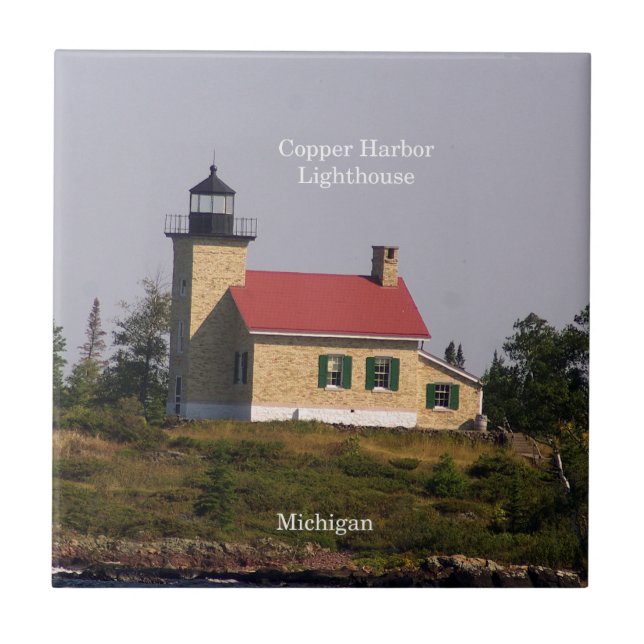 Baldosa del faro del puerto de cobre (Frente)