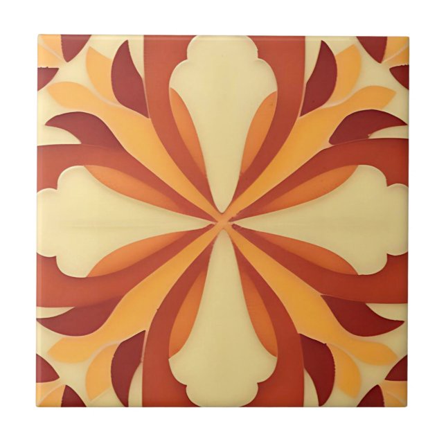 Baldosa floral toscana Art Deco (Frente)