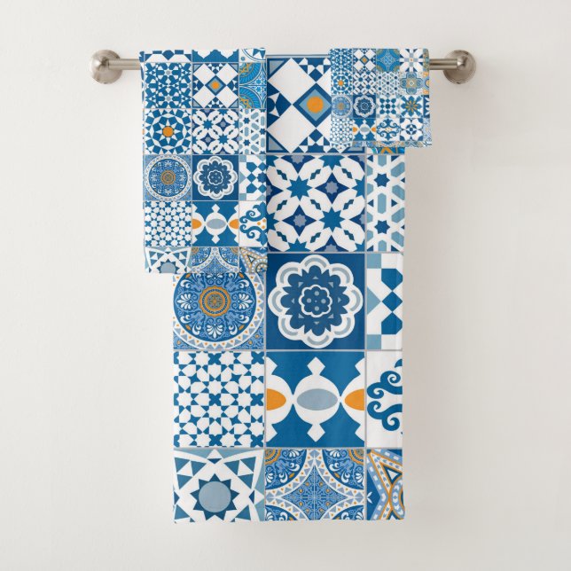 Baldosa marroquí - azul y naranja (In situ)