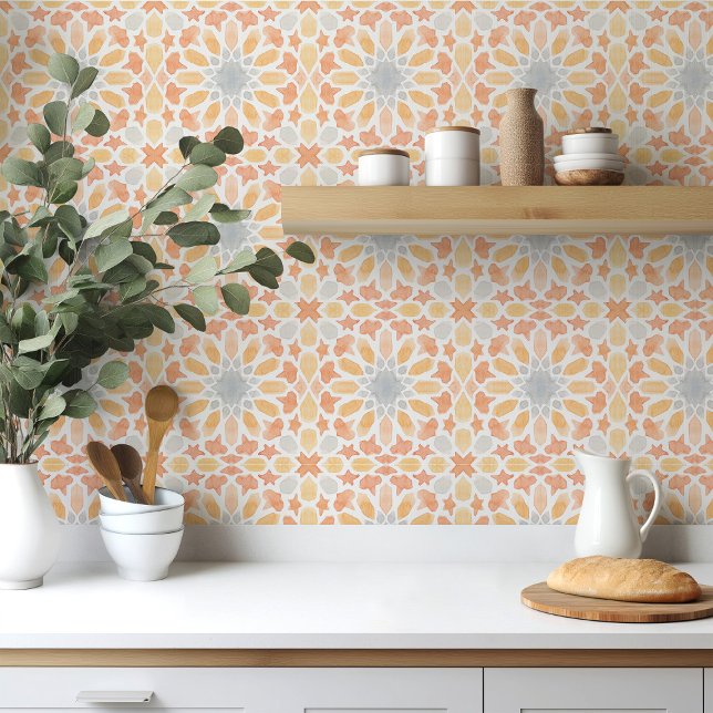 Baldosa marroquí en acuarela naranja (Subido por el creador)