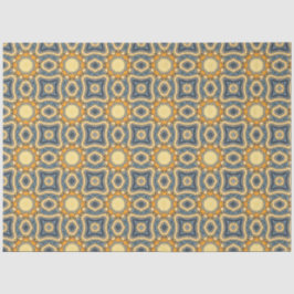 Baldosa marroquí en papel de color azul y amarillo