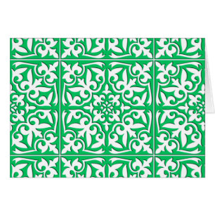 Baldosa marroquí - verde jade y blanco