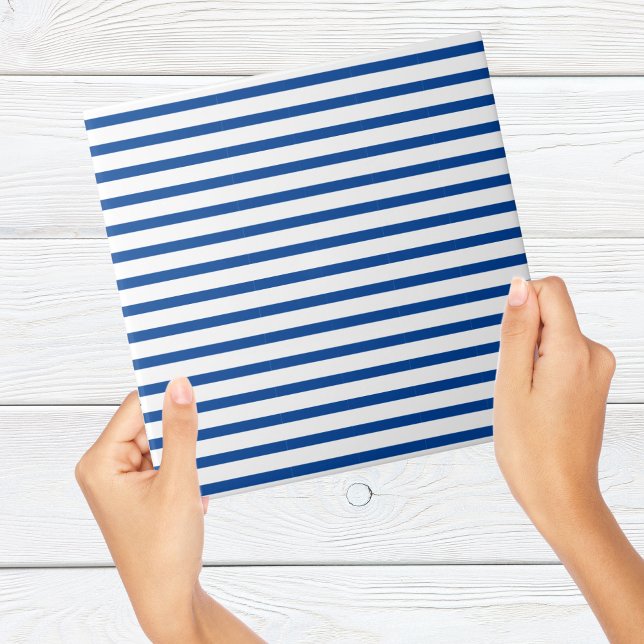 Baldosa moderna de estribo azul y blanco (Modern blue and white stripe pattern tile
)