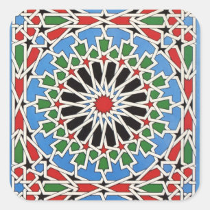 Baldosa morisca Pegatina cuadrado