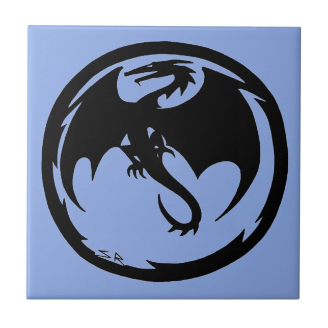 Baldosa pequeña Black Dragon Blue (Frente)