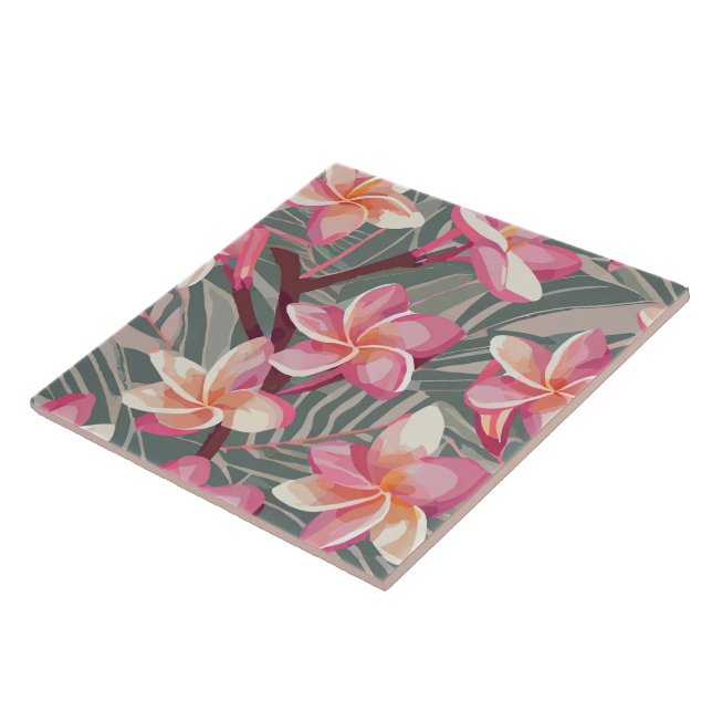 Baldosa sin foco - impresión tropical (Lado)