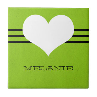 Baldosa verde del corazón moderno