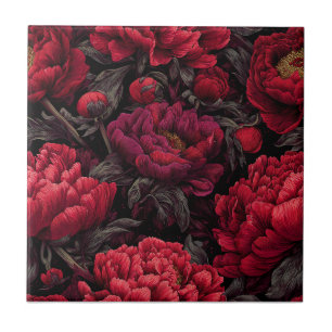 Baldosas Audaces Art Deco Peonies Para Una Entrada