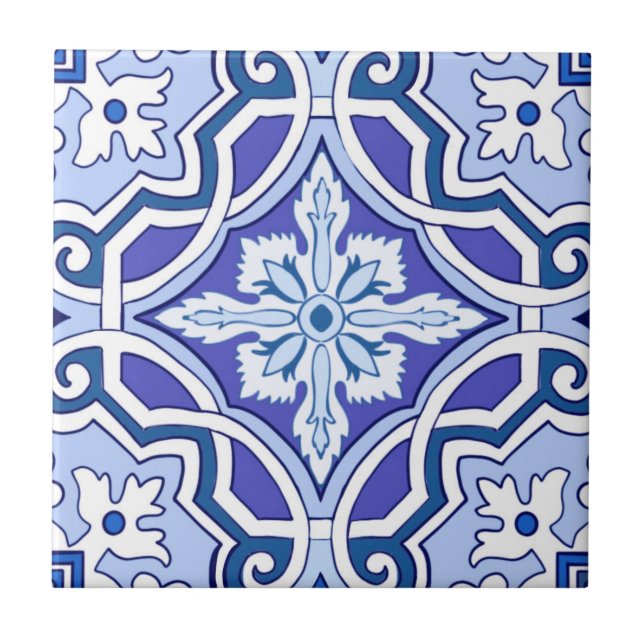 Baldosas azules,azulejos mediterráneos,majolica  (Frente)