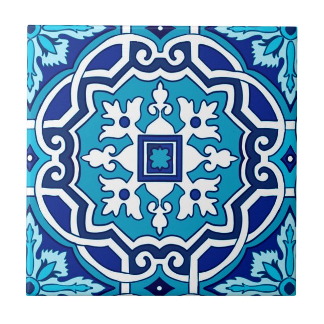 Baldosas azules,azulejos mediterráneos,majolica    (Frente)