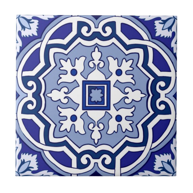 Baldosas azules,azulejos mediterráneos,majolica   (Frente)