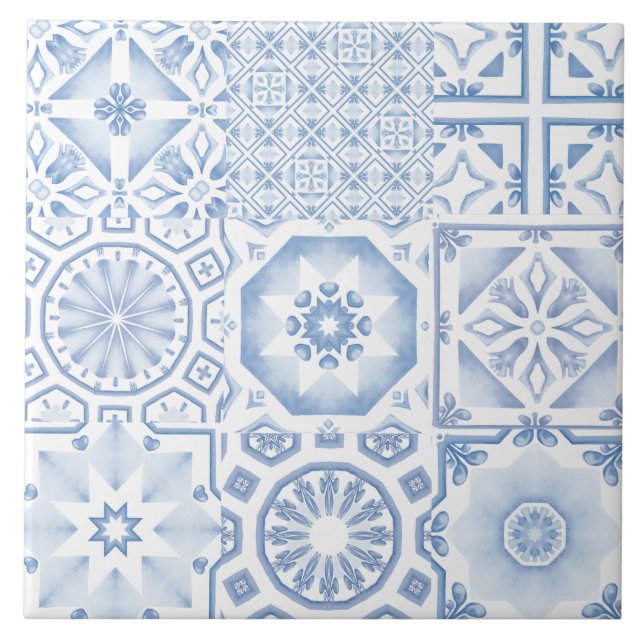 Baldosas azules,mosaico,majólica, (Frente)