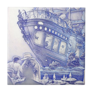 Baldosas azules y blancas de la época victoriana 1