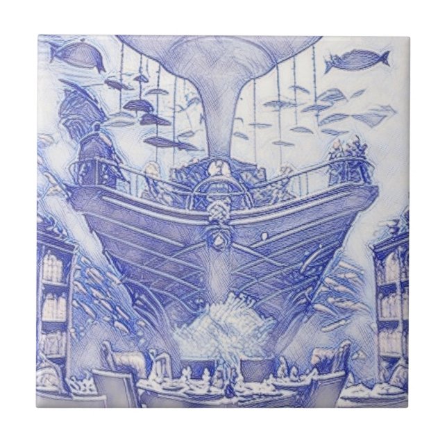 Baldosas azules y blancas de la época victoriana 1 (Frente)