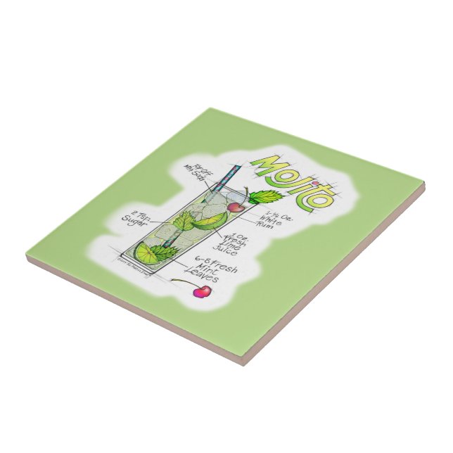BALDOSAS CERAMICAS - ARTE CÓCTEL MOJITO RECIPE (Lado)