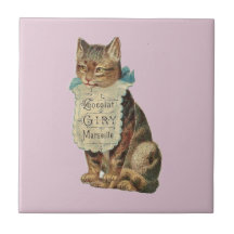 BALDOSAS CERAMICAS CON GATO "CHOCOLAT" DE VINTAGE