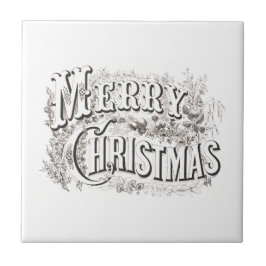 BALDOSAS CERAMICAS CON VINTAGE "MERRY CHRISTMAS"