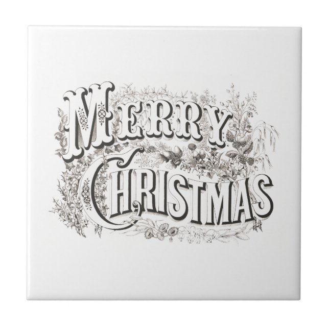 BALDOSAS CERAMICAS CON VINTAGE "MERRY CHRISTMAS" (Frente)