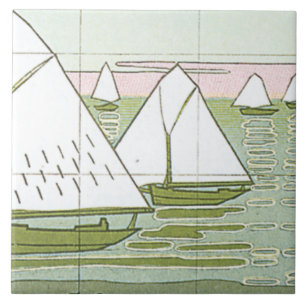 Baldosas Cerámicas de Arte Náutico de Barcos de Ve
