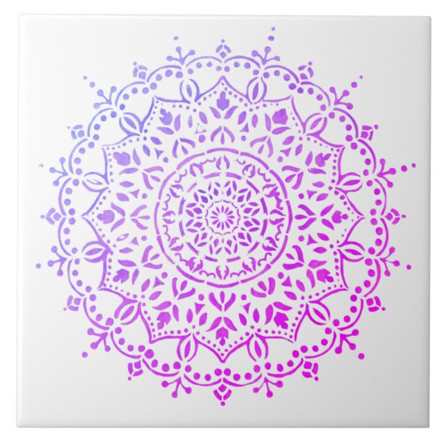 Baldosas cerámicas de diseño floral coloridas (Frente)