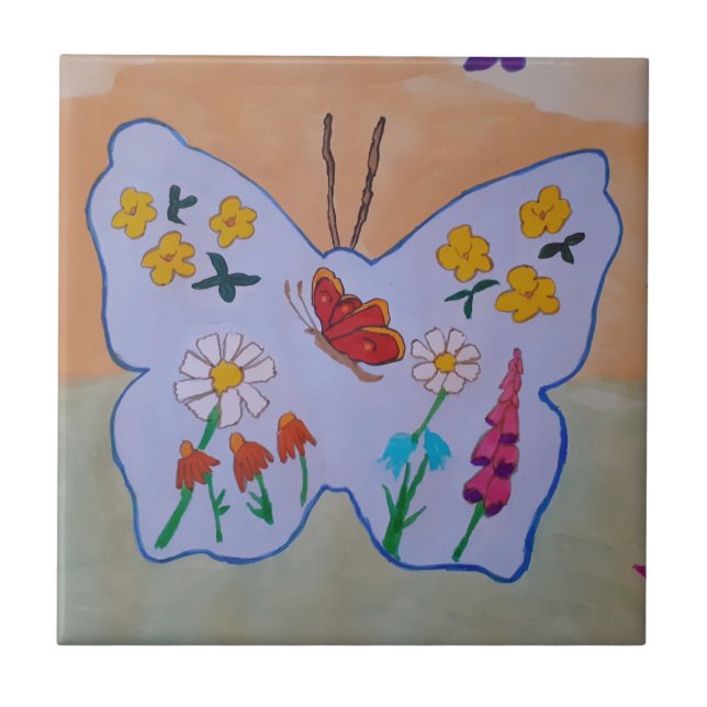 Baldosas cerámicas de ensueño de mariposa (Frente)