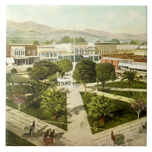 Baldosas cerámicas de Healdsburg California Plaza (Frente)