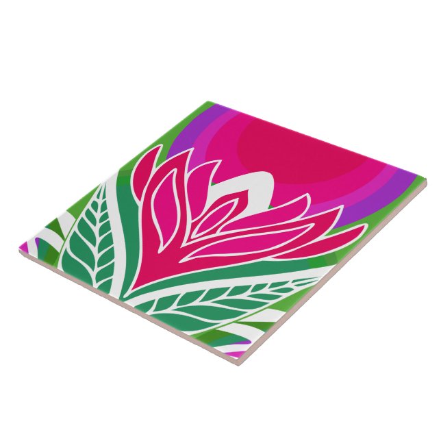 Baldosas cerámicas de patrón retro de los años 70 (Lado)