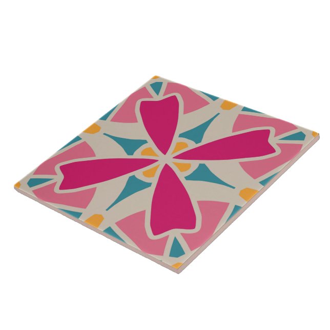 Baldosas cerámicas de patrón retro de los años 70 (Lado)