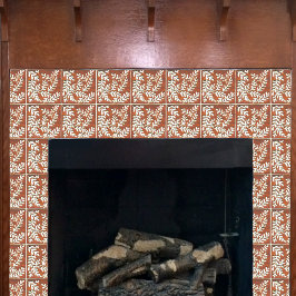 Baldosas cerámicas decorativas, roya y hojas blanc