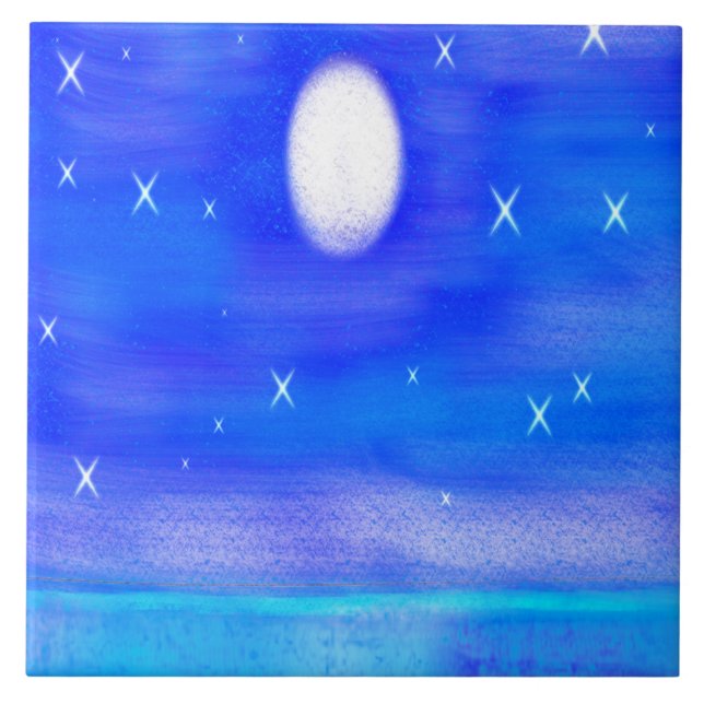 Baldosas cerámicas, grandes (6" x 6") Buenas noche (Frente)