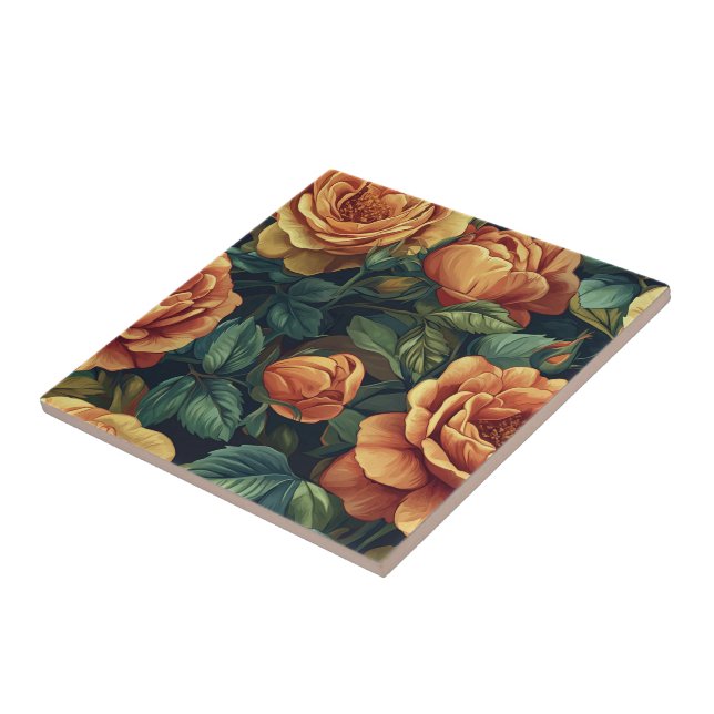 Baldosas clásicas de flores para espacios de vida (Lado)