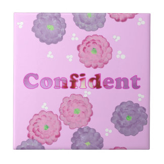Baldosas de Afirmación Rosa Floral Confiadas