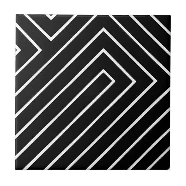 baldosas de arte geométrico en blanco y negro (Frente)