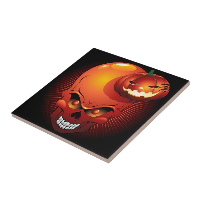 Baldosas de calavera y calabaza de Halloween (Lado)