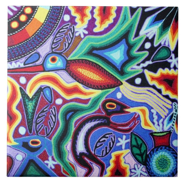 Baldosas de cerámica - Arte de vida silvestre mexi (Frente)