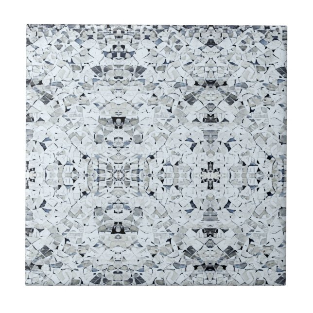 Baldosas de cerámica de arte geométrico gris y bla (Frente)