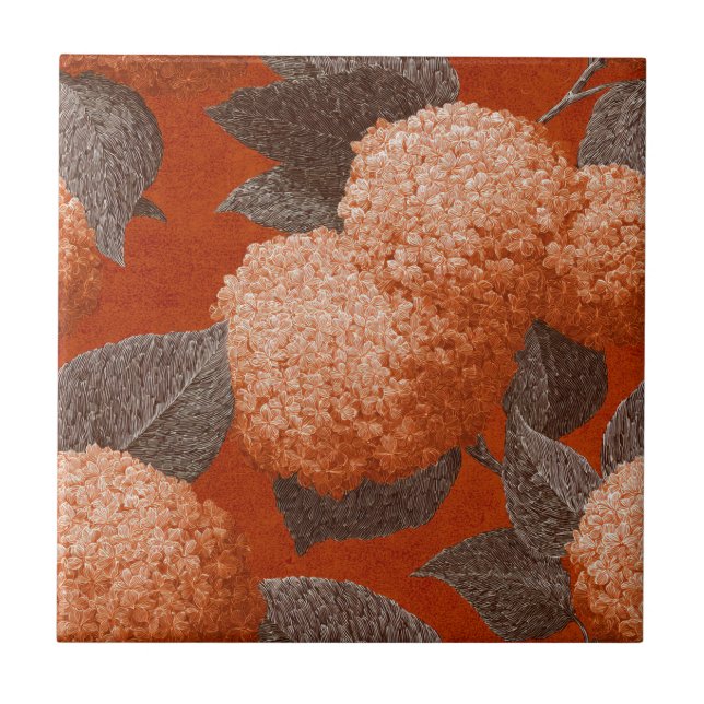 Baldosas De Cerámica De Cuadros Hidrangeas (Frente)