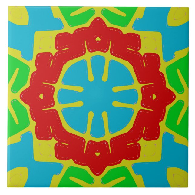 Baldosas de cerámica de diseño clásico multicolor (Frente)