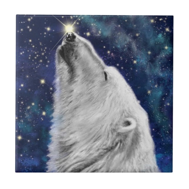 Baldosas de cerámica de oso polar - Pintura (Frente)