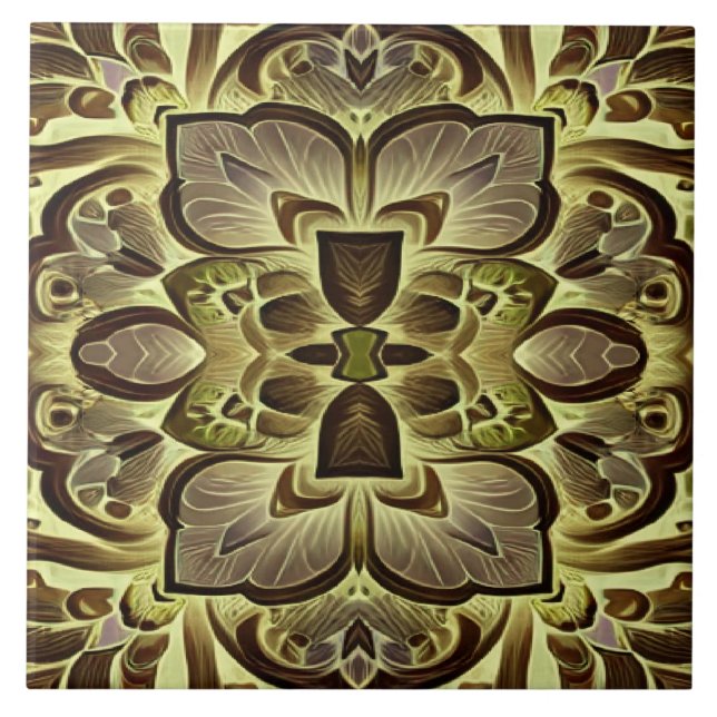 Baldosas de cerámica de patrón floral vintage (Frente)