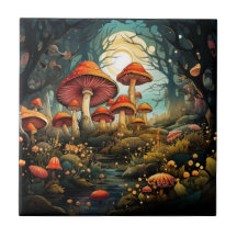 Baldosas de cerámica de setas cortas