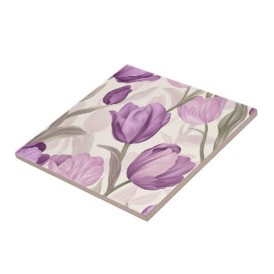 Baldosas De Cerámica De Tulipanes Clásicas Para El