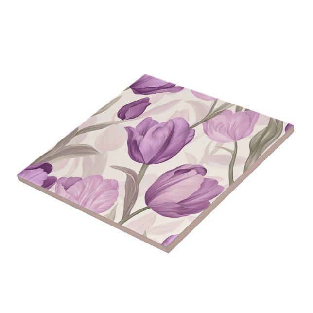 Baldosas De Cerámica De Tulipanes Clásicas Para El (Lado)