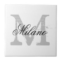 Baldosas de cerámica elegante monogramadas por per