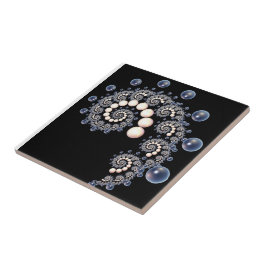 Baldosas de cerámica marfil y perla azul