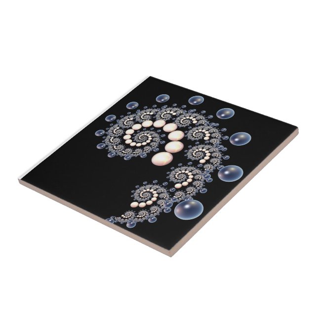 Baldosas de cerámica marfil y perla azul (Lado)