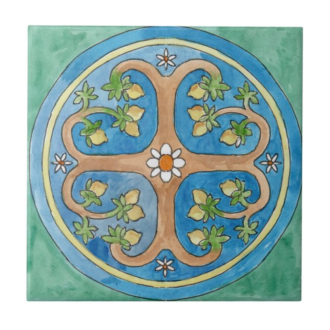 Baldosas de cerámica pequeña al estilo siciliano " (Frente)