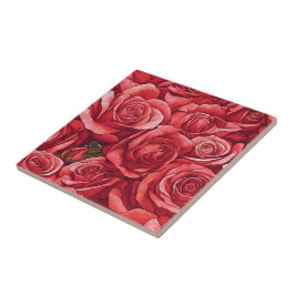 Baldosas De Cerámica Rosa Floral Clásica Para El B