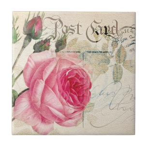 Baldosas de cerámica rosa rosa franco-postal